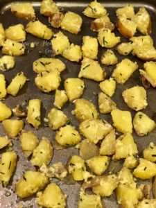 Placing the potatoes uniformly on the baking sheets makes it easier when it come time to flip them over.