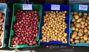 Potato varieties at the local farmers market.