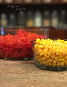 Diced tomatoes and corn